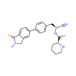 CN1Cc2cc(-c3ccc(C[C@@H](C#N)NC(=O)[C@@H]4CCCCN4)cc3)ccc2C1=O ZINC000169347421