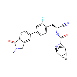 CN1Cc2cc(-c3ccc(C[C@@H](C#N)NC(=O)[C@H]4N[C@H]5C[C@@H]4[C@@H]4C[C@H]54)c(F)c3)ccc2C1=O ZINC000219308770