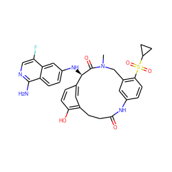 CN1Cc2cc(ccc2S(=O)(=O)C2CC2)NC(=O)CCc2cc(ccc2O)[C@@H](Nc2ccc3c(N)ncc(F)c3c2)C1=O ZINC000221866271