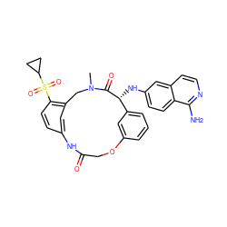 CN1Cc2cc(ccc2S(=O)(=O)C2CC2)NC(=O)COc2cccc(c2)[C@@H](Nc2ccc3c(N)nccc3c2)C1=O ZINC000221832810