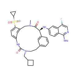 CN1Cc2cc(ccc2S(=O)(=O)C2CC2)NC(=O)N(CC2CCC2)CCc2cccc(c2)[C@H](Nc2ccc3c(N)ncc(F)c3c2)C1=O ZINC000221912507