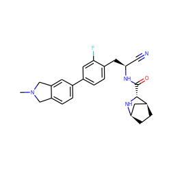 CN1Cc2ccc(-c3ccc(C[C@@H](C#N)NC(=O)[C@H]4N[C@@H]5CC[C@H]4C5)c(F)c3)cc2C1 ZINC000226097945