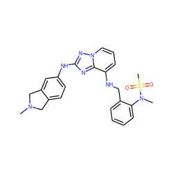 CN1Cc2ccc(Nc3nc4c(NCc5ccccc5N(C)S(C)(=O)=O)cccn4n3)cc2C1 ZINC000096169689