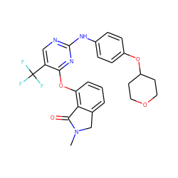 CN1Cc2cccc(Oc3nc(Nc4ccc(OC5CCOCC5)cc4)ncc3C(F)(F)F)c2C1=O ZINC000146002829