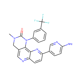 CN1Cc2cnc3ccc(-c4ccc(N)nc4)nc3c2N(c2cccc(C(F)(F)F)c2)C1=O ZINC000149792165