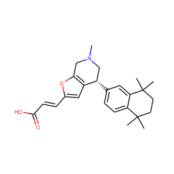 CN1Cc2oc(/C=C/C(=O)O)cc2[C@@H](c2ccc3c(c2)C(C)(C)CCC3(C)C)C1 ZINC000003991535