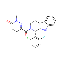 CN1N=C(C(=O)N2CCc3c([nH]c4ccccc34)[C@@H]2c2c(F)cccc2Cl)CCC1=O ZINC000012593175