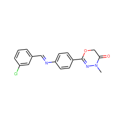 CN1N=C(c2ccc(/N=C/c3cccc(Cl)c3)cc2)OCC1=O ZINC001772582548