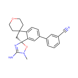 CN1O[C@@]2(CC3(CCOCC3)c3ccc(-c4cccc(C#N)c4)cc32)N=C1N ZINC000116252392