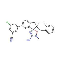 CN1O[C@@]2(N=C1N)c1cc(-c3cc(Cl)cc(C#N)c3)ccc1CC21CCc2ccccc2CC1 ZINC000141019922