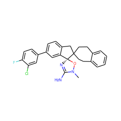 CN1O[C@@]2(N=C1N)c1cc(-c3ccc(F)c(Cl)c3)ccc1CC21CCc2ccccc2CC1 ZINC000140688398