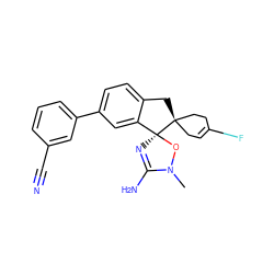 CN1O[C@@]2(N=C1N)c1cc(-c3cccc(C#N)c3)ccc1C[C@@]21CC=C(F)CC1 ZINC000169700362