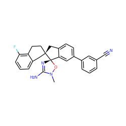 CN1O[C@@]2(N=C1N)c1cc(-c3cccc(C#N)c3)ccc1C[C@@]21CCc2c(F)cccc2C1 ZINC000140457133