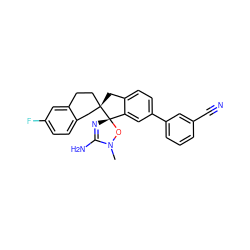 CN1O[C@@]2(N=C1N)c1cc(-c3cccc(C#N)c3)ccc1C[C@@]21CCc2cc(F)ccc2C1 ZINC000141978414