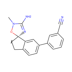 CN1O[C@@]2(N=C1N)c1cc(-c3cccc(C#N)c3)ccc1CC21CCCC1 ZINC000140927109