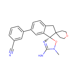 CN1O[C@@]2(N=C1N)c1cc(-c3cccc(C#N)c3)ccc1CC21CCOCC1 ZINC000116247819