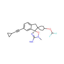 CN1O[C@@]2(N=C1N)c1cc(C#CC3CC3)ccc1CC21CCC(OC(F)F)CC1 ZINC000141068945