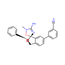 CN1O[C@]2(N=C1N)c1cc(-c3cccc(C#N)c3)ccc1C[C@@]21C=C[C@@H](c2ccccc2)C1 ZINC000169700377