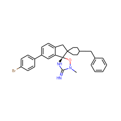 CN1O[C@]2(NC1=N)c1cc(-c3ccc(Br)cc3)ccc1CC21CCC(Cc2ccccc2)CC1 ZINC001772619113