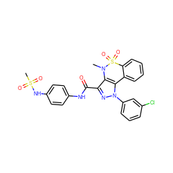 CN1c2c(C(=O)Nc3ccc(NS(C)(=O)=O)cc3)nn(-c3cccc(Cl)c3)c2-c2ccccc2S1(=O)=O ZINC000169308523