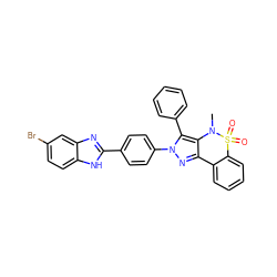 CN1c2c(nn(-c3ccc(-c4nc5cc(Br)ccc5[nH]4)cc3)c2-c2ccccc2)-c2ccccc2S1(=O)=O ZINC000169307443