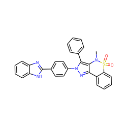 CN1c2c(nn(-c3ccc(-c4nc5ccccc5[nH]4)cc3)c2-c2ccccc2)-c2ccccc2S1(=O)=O ZINC000169307444