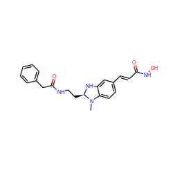 CN1c2ccc(/C=C/C(=O)NO)cc2N[C@@H]1CCNC(=O)Cc1ccccc1 ZINC000169684689