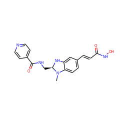 CN1c2ccc(/C=C/C(=O)NO)cc2N[C@@H]1CNC(=O)c1ccncc1 ZINC000169684412