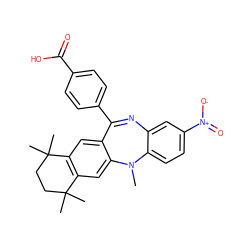 CN1c2ccc([N+](=O)[O-])cc2N=C(c2ccc(C(=O)O)cc2)c2cc3c(cc21)C(C)(C)CCC3(C)C ZINC000027072848