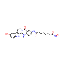 CN1c2ccc(NC(=O)CCCCCCC(=O)NO)cc2C(=O)N2CCc3c([nH]c4ccc(O)cc34)[C@@H]21 ZINC000473124724