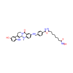 CN1c2ccc(NCc3ccc(-c4nnc(CCCCCCC(=O)NO)o4)cc3)cc2C(=O)N2CCc3c([nH]c4ccc(O)cc34)[C@H]21 ZINC000473125706