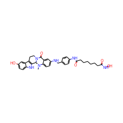 CN1c2ccc(NCc3ccc(NC(=O)CCCCCCC(=O)NO)cc3)cc2C(=O)N2CCc3c([nH]c4ccc(O)cc34)[C@@H]21 ZINC000473127566