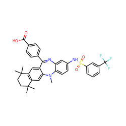 CN1c2ccc(NS(=O)(=O)c3cccc(C(F)(F)F)c3)cc2N=C(c2ccc(C(=O)O)cc2)c2cc3c(cc21)C(C)(C)CCC3(C)C ZINC000028824170