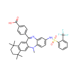 CN1c2ccc(NS(=O)(=O)c3ccccc3C(F)(F)F)cc2N=C(c2ccc(C(=O)O)cc2)c2cc3c(cc21)C(C)(C)CCC3(C)C ZINC000028824167