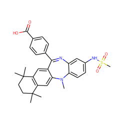 CN1c2ccc(NS(C)(=O)=O)cc2N=C(c2ccc(C(=O)O)cc2)c2cc3c(cc21)C(C)(C)CCC3(C)C ZINC000028824133