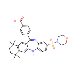 CN1c2ccc(S(=O)(=O)N3CCOCC3)cc2N=C(c2ccc(C(=O)O)cc2)c2cc3c(cc21)C(C)(C)CCC3(C)C ZINC000028708870