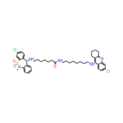 CN1c2ccccc2[C@@H](NCCCCCCC(=O)NCCCCCCCCNc2c3c(nc4cc(Cl)ccc24)CCCC3)c2ccc(Cl)cc2S1(=O)=O ZINC001772580304