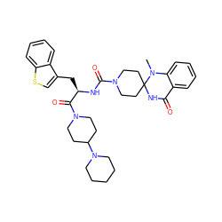 CN1c2ccccc2C(=O)NC12CCN(C(=O)N[C@H](Cc1csc3ccccc13)C(=O)N1CCC(N3CCCCC3)CC1)CC2 ZINC000084708778