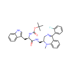 CN1c2ccccc2C(c2ccccc2F)=NC[C@@H]1CNC(=O)[C@@H](Cc1c[nH]c2ccccc12)NC(=O)OC(C)(C)C ZINC000027522642