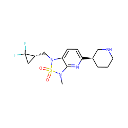 CN1c2nc([C@@H]3CCCNC3)ccc2N(C[C@@H]2CC2(F)F)S1(=O)=O ZINC000145220869