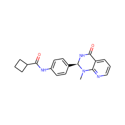 CN1c2ncccc2C(=O)N[C@@H]1c1ccc(NC(=O)C2CCC2)cc1 ZINC000019590913