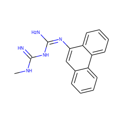 CNC(=N)N/C(N)=N\c1cc2ccccc2c2ccccc12 ZINC000005832159