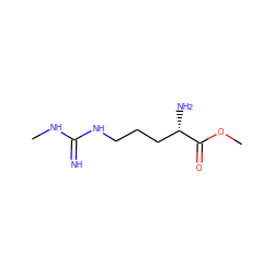 CNC(=N)NCCC[C@H](N)C(=O)OC ZINC000073296826