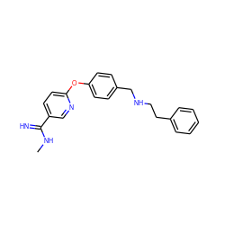 CNC(=N)c1ccc(Oc2ccc(CNCCc3ccccc3)cc2)nc1 ZINC000028826389