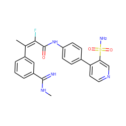 CNC(=N)c1cccc(/C(C)=C(/F)C(=O)Nc2ccc(-c3ccncc3S(N)(=O)=O)cc2)c1 ZINC000026175474