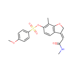 CNC(=O)/C=C1/COc2c1ccc(OS(=O)(=O)c1ccc(OC)cc1)c2C ZINC000101662723