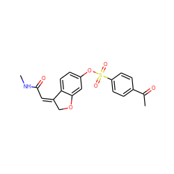 CNC(=O)/C=C1/COc2cc(OS(=O)(=O)c3ccc(C(C)=O)cc3)ccc21 ZINC000101662744