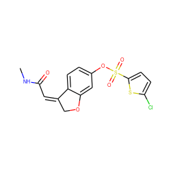 CNC(=O)/C=C1/COc2cc(OS(=O)(=O)c3ccc(Cl)s3)ccc21 ZINC000095582963