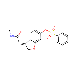 CNC(=O)/C=C1/COc2cc(OS(=O)(=O)c3ccccc3)ccc21 ZINC000095584466