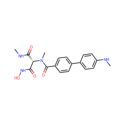 CNC(=O)[C@@H](C(=O)NO)N(C)C(=O)c1ccc(-c2ccc(NC)cc2)cc1 ZINC000225148021